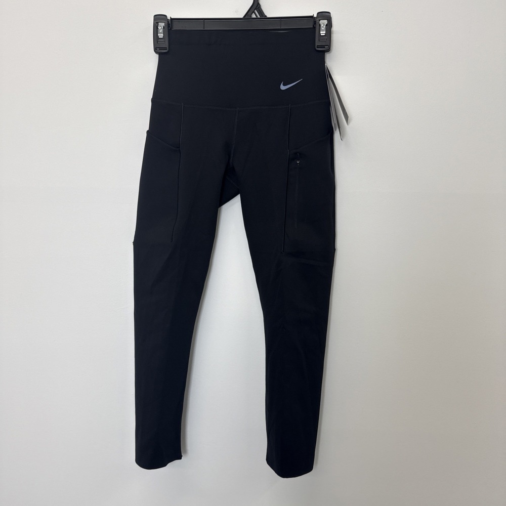 NIKE Go DRI-FIT Leggings‎ High Waisted Cropped Gym InfinaLock DQ5881-010 Size XS